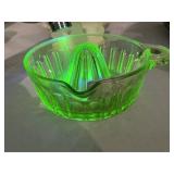 Uranium Green Depression Glass Citrus Juicer
