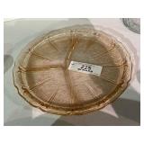 Pink Depression Divided Plate
