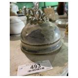 Vintage Artisan Pottery Lidded Butter Dome