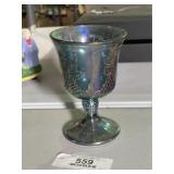 Carnival Glass Stem Goblet