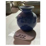 Cobalt Blue Glazed Studio Pottery Vase