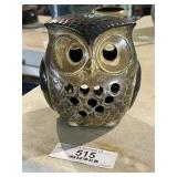 Vintage Paul Marshall Stoneware Owl Candleholder