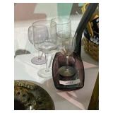 Crystal Wine Glasses & Vision Ware Serving Tray