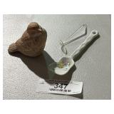 Porcelain Spoon & Stoneware Bird