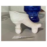 RARE Milk Glass Fenton Roller Skate