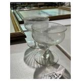 Vintage Iridescent Stem Desert Dishes
