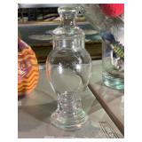Vintage Clear Glass Apothecary Jar & Lid