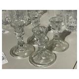 2 Sets Clear Glass Candlestick Holders