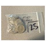 15 Mercury Silver Dimes