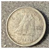 1954 Canadian Silver Dime