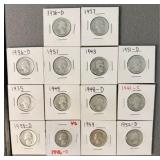 14 Washington Silver Quarters