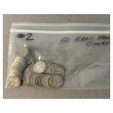 50 Mercury Silver Dimes