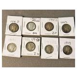 8 Mercury Silver Dimes