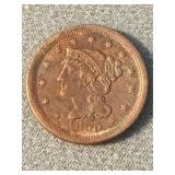 1855 Large Cent Coin