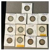 13 Roosevelt Silver Dimes