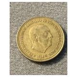 1966 Spanish 1 Peseta Coin