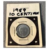 1959 Spanish 10 Centime Coin