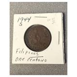1944 S WWII Filipinos One Centavo Coin
