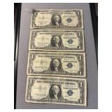 Four $1 Silver Certificates