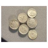 22 Roosevelt Silver Dimes