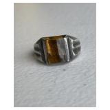 Sterling Silver Vintage Men's Tigers Eye Ring