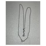 3 Stone White Sapphire Necklace