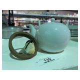 Ceramic Teapot & Bird Ornament