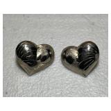 Sterling Silver Ornate Heart Earrings