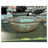 Pink Depression Double Handled Bowl