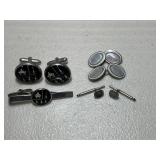 Various Tie Bars Cufflinks & Button Covers