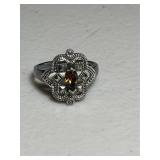 Sterling Silver Ornate Gemstone Ring