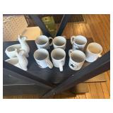 2 Llama Planters & Assorted Coffee Mugs