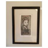 Irving Amen Etching: "Boy #2" Ed. 51/90