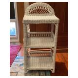 White Wicker Shelf / Table