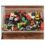 Box of Hot Wheels & Matchbox Toy Cars