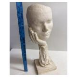 Artistic Plaster Bust Thinking Figure Sculpture
