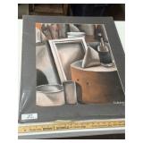 Modernist Geometric Still Life Matted Art Print
