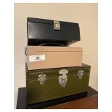 3 Metal Cash Lock Boxes