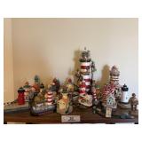 Shelf of Miniature Lighthouse Figures