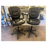 Pair of Adjustable Swivel Bar Stools