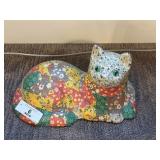 Decoupage / Patchwork Style Cat Doorstop