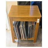 Lot of Vinyl Record Albums & Table