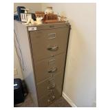 4 Drawer Metal File Cabinet & Misc.