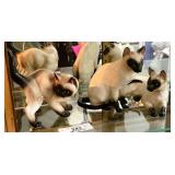 Three Siamese Cat Figurines