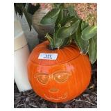 Lighted Ceramic Pumpkin