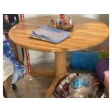 Oak Pedestal Table With Lazy Susan