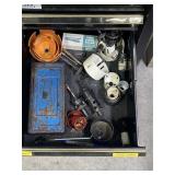Drawer of Hole Saws & Misc Tools