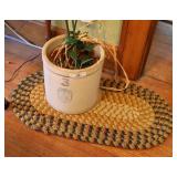 3 Gallon Uhl Crock Jar & Rug