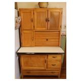 Porcelain Top Kitchen Cabinet W/Misc. Contents