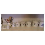 Canister Set & 4 Drawers of Misc. Canister Set & 4 Drawers of Misc.
